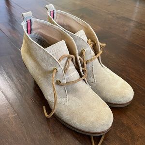 Sperry Tan Suede Lace Up Harlow Bootie